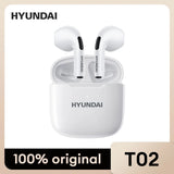 Fones de Ouvido Sem Fio Bluetooth HYUNDAI HY-T02 - Chamadas HD, Earbuds com Som Estéreo HIFI, Baixa Latência, Toque Inteligente e Microfone.