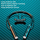 Fones de Ouvido Sem Fio Neckband V5.2 HiFi Estéreo, Headset Esportivo à Prova d'Água com Earbuds para Corrida ao Ar Livre 098