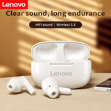 Fones de Ouvido Sem Fio Original Lenovo Thinkplus, Estéreo HD, À Prova D'Água, Fones de Ouvido In-Ear com Microfone HD